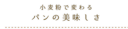 小麦粉で変わるパンの美味しさ